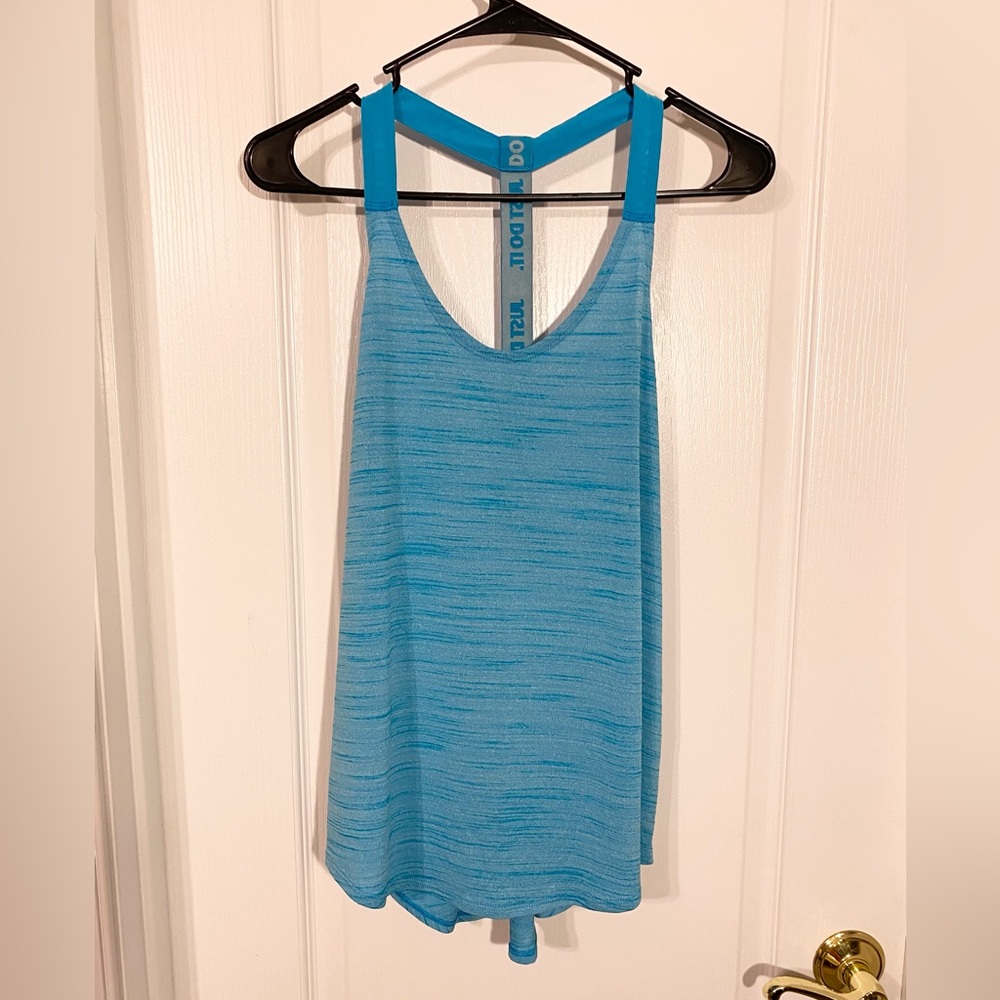 Nike Dri-FIT ‘Just Do It’ Logo Strap Racerback Tank Top Blue Size Large